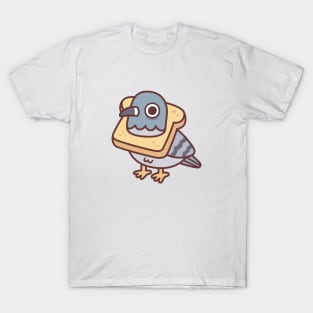 Cute Pigeon With Bread Necklace Funny T-Shirt